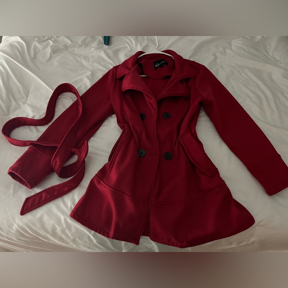 Big Chill Women's Red Trench Coat
